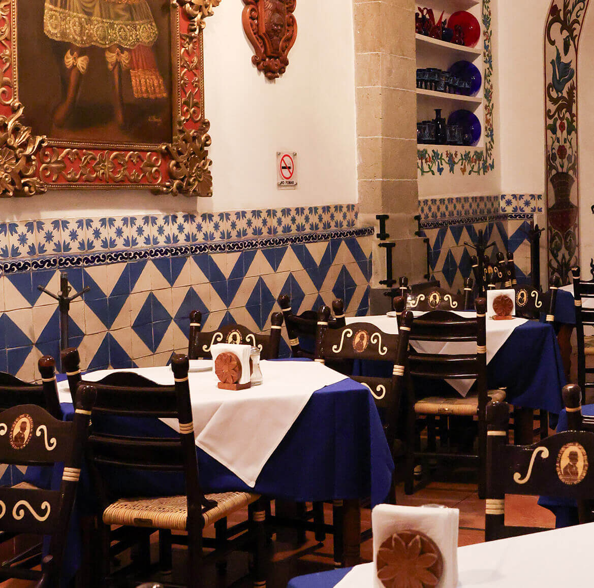 Sal&oacute;n principal, detalle, Caf&eacute; de Tacuba